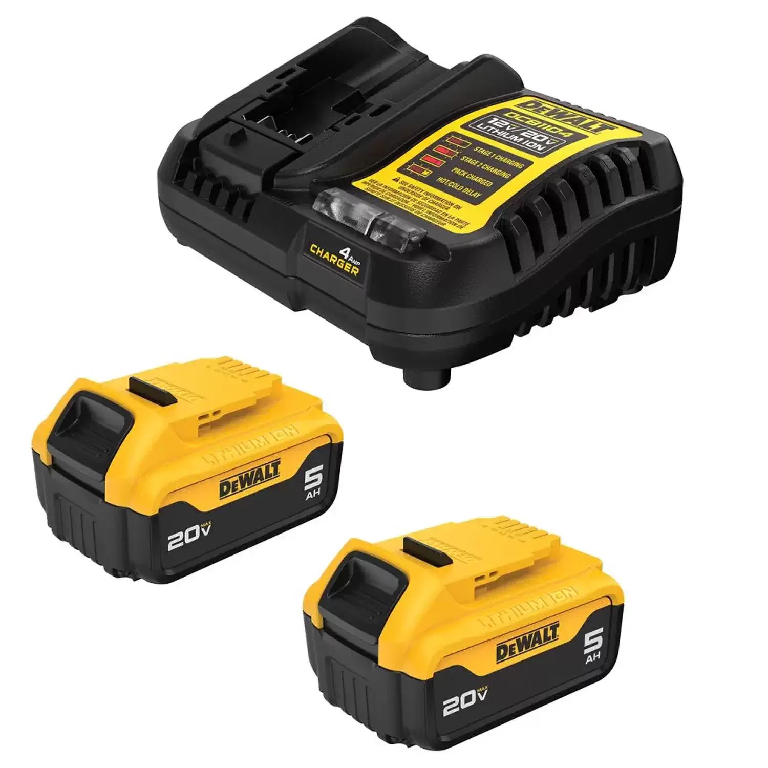 Dewalt DCB2052C 20V MAX LI-ION 2Pack 5AH Battery w/ Charger Starter Kit